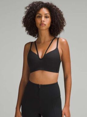 Lululemon Athletica Black Like a Cloud Longline Ribbed Bralette Size B/C